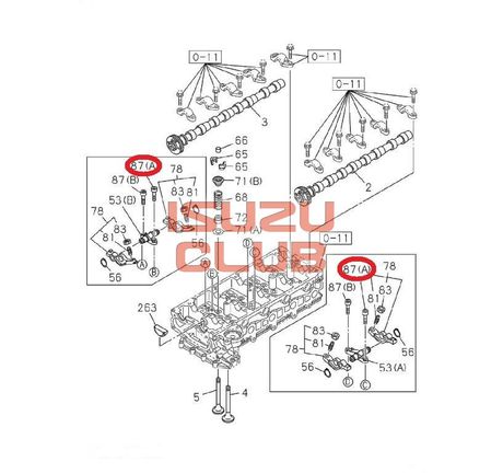 Схема Болт оси рокера ДВС 4JJ1 =Isuzu Original= *0583308250*