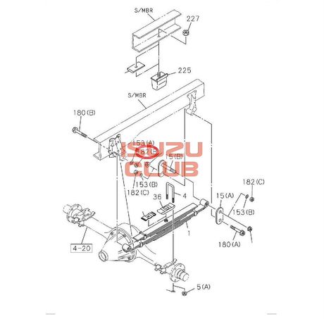 Схема Гайка М18 пальца задней рессоры =Isuzu Original= *0911105180*