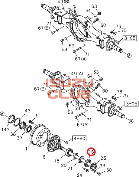 Схема Сальник задней ступицы наружный ISUZU FSR90 =Isuzu Original= *1096253312*