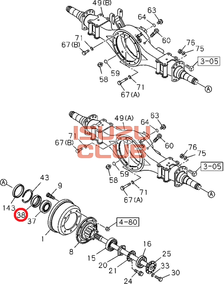 Схема Сальник задней ступицы внутренний ISUZU FSR90 =Isuzu Original= *1096255690*