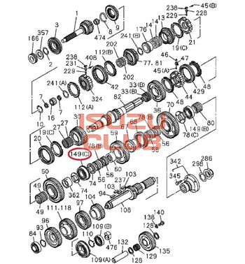 Фотография Подшипник вторвала средний КПП MJT7S =Isuzu Original= *1098102040*