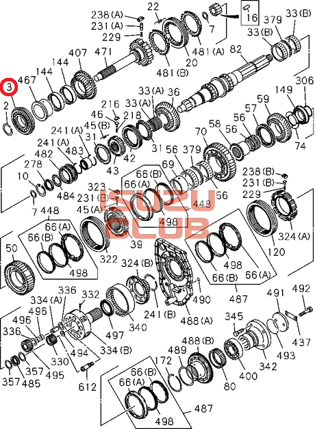 Схема Подшипник первичного вала КПП MJX ISUZU EXZ51 =Isuzu Original= *1098102780*