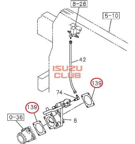 Схема Прокладка горного тормоза 6WF1 ISUZU CYZ51/CYZ52 =Isuzu Original= *1141451750*