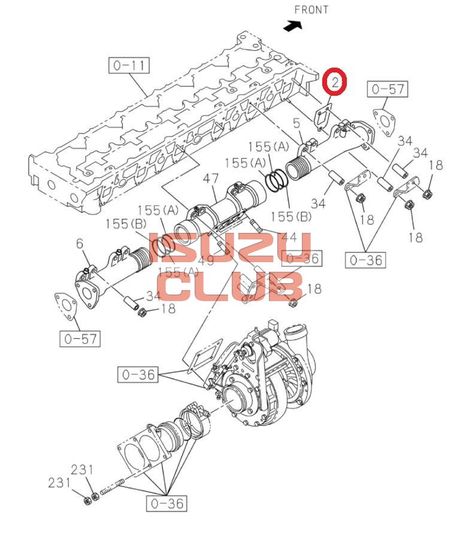Схема Прокладка выпускного коллектора 6WG1/6WF1 ISUZU =Isuzu Original= *1141451823*