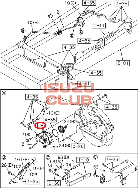 Схема Насос ГУР ISUZU FSR90 =Isuzu Original= *1195006400*