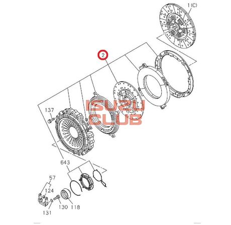 Схема Корзина сцепления ISUZU EXZ51K 6WF1 =Isuzu Original= *1312204150*