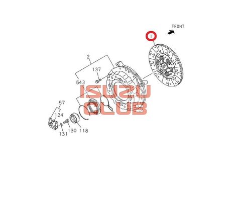 Схема Диск сцепления ISUZU EXZ51 6WF1-T =Isuzu Original= *1312409760*