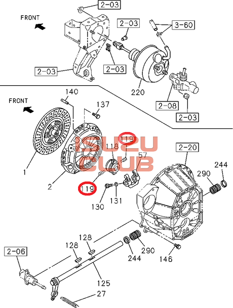 Схема Пружина оси вилки сцепления MZZ6U/F =Isuzu Original= *1313290240*