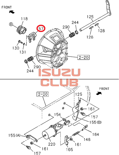 Схема Вилка включения сцепления ISUZU FSR90/FSR34 =Isuzu Original= *1313410482*