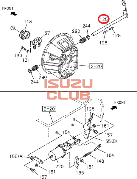 Схема Вал вилки выключения сцепления FSR90 =Isuzu Original= *1313423350*