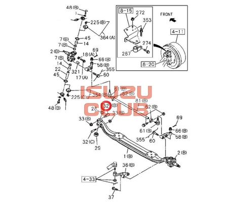 Схема Палец шкворня FSR34/FSR90 (клин L=70) =Isuzu Original= *1431160090*