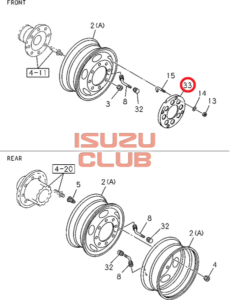 Схема Колпак переднего колеса ISUZU FSR90 =Isuzu Original= *1431390622*
