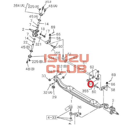 Схема Наконечник рулевой ISUZU FSR90/FSR34 правый =Isuzu Original= *1431508760*