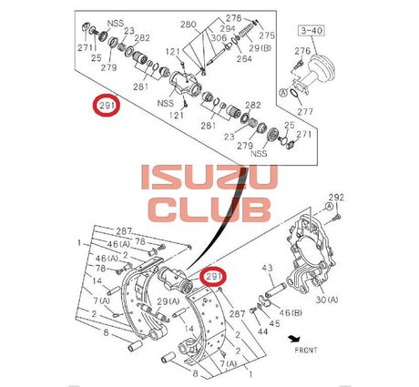 Схема Цилиндр тормозной ISUZU CYZ51/CYZ52/FVR34/FSR34 =Isuzu Original= *1476010870*