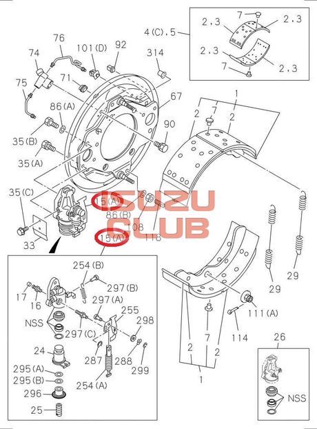 Схема Цилиндр тормозной передний левый ISUZU FSR90 =Isuzu Original= *1476011350*