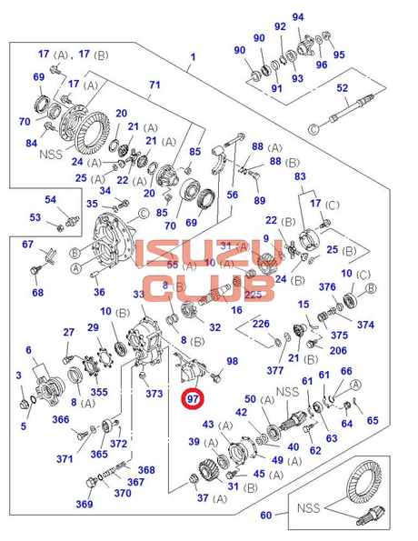 Схема Блокировки дифференциала ISUZU С/Е серии =Isuzu Original= *1482600601*