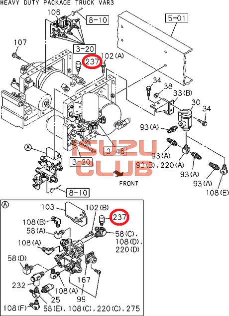 Схема Клапан предохранительный ресивера ISUZU FVR34/NQR90/FSR90/CYZ51 =Isuzu Original= *1483200122*