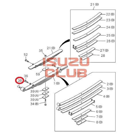 Схема Втулка задней рессоры ISUZU FVR34 =Isuzu Original= *1513510100/1876101640*