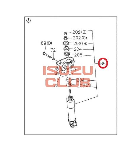 Схема Амортизатор кабины передний ISUZU CYZ51/CYZ52/EXZ =Isuzu Original= *1516306041*