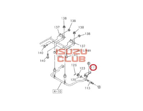 Схема Опора переднего стабилизатора задняя FSR90/FSR34 =Isuzu Original= *1516816541*