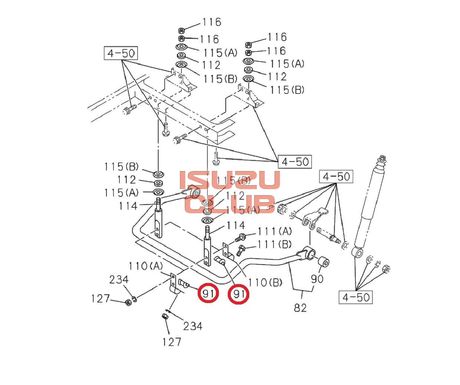 Схема Полувтулка переднего стабилизатора центральная ISUZU FVR34/FSR90 =Isuzu Original= *1517790791*