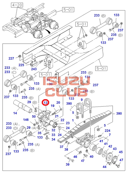 Схема Кронштейн балансира CYZ52/CYZ51/EXZ =Isuzu Original= *1533610790*