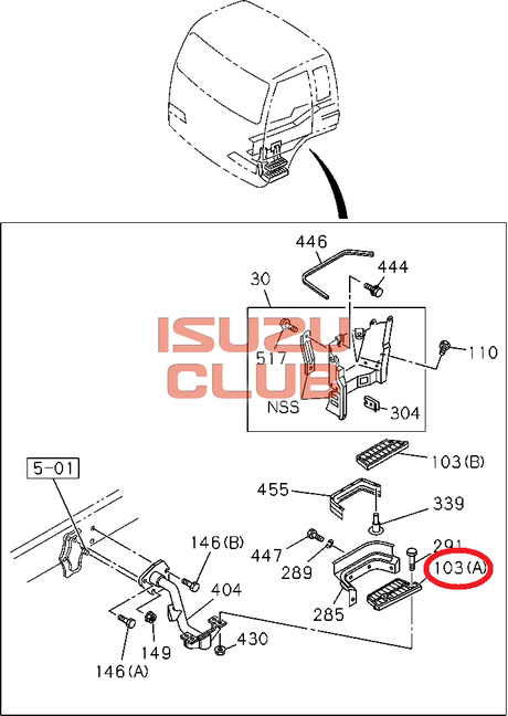 Схема Подножка (ступенька) нижняя правая ISUZU CYZ51/CYZ52/FVR34 =Isuzu Original= *1534141800*