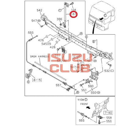 Схема Амортизатор капота ISUZU CYZ51/CXZ/EXZ =Isuzu Original= *1711078640*