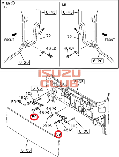Схема Заглушка ручки кабины ISUZU F/С серии =Isuzu Original= *1719987892*