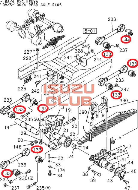 Схема Сайлентблок реактивных тяг ISUZU CYZ51/CYZ52 =Isuzu Original= *1874110742*