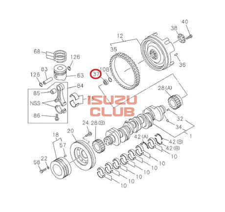 Схема Подшипник маховика (опорный) ISUZU FVR34 =Isuzu Original= *8943922880*