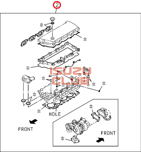 Схема Прокладки ДВС верхний ISUZU FSR90 T=1.575 =Isuzu Original= *1878157320*