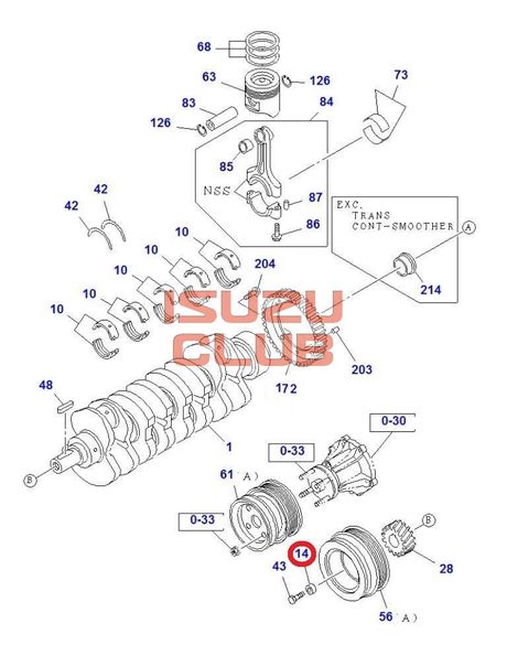 Схема Шайба болта шкива коленвала NMR85/NLR85 4JJ1-T(1 болт) =Isuzu Original= *5095031271*