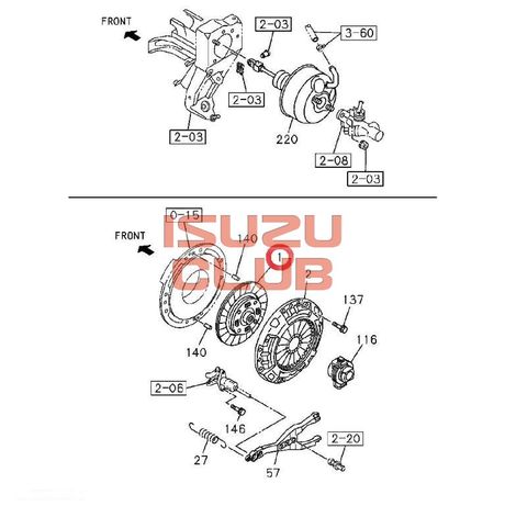 Схема Диск сцепления 4JJ1 ISUZU NLR85/NMR85 =Isuzu Original=*5876100771*