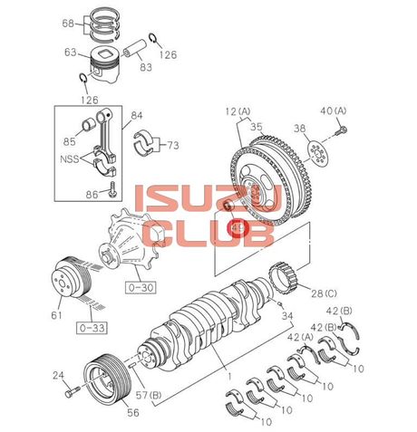 Схема Подшипник маховика (опорный первичного вала) 4HK1/4GH1/6НК1 =Isuzu Original= *5876101640*