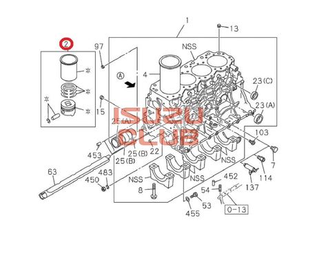 Схема Поршневой набор двигатель 4JJ1 NMR/NLR85 =Isuzu Original=