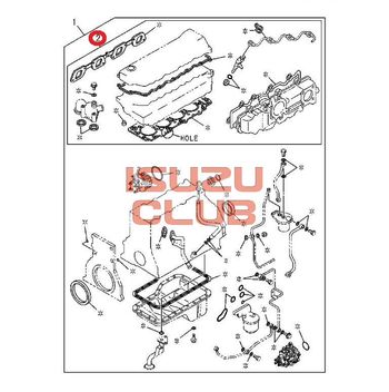 Фотография Комплект прокладок (верхний) ISUZU NQR71 T=1,525 =Isuzu Original= *5878170391*