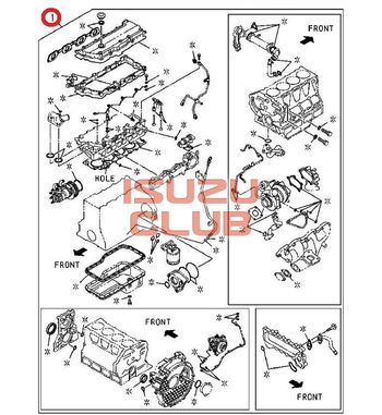 Фотография Комплект прокладок двигателя ISUZU 4HK1 Евро-3 (полный) T=1,475 =Isuzu Original= *5878175300*