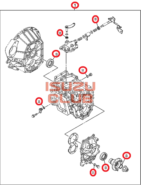 Схема Комплект прокладок и уплотнителей КПП MZZ6 =Isuzu Original= *5878321261*