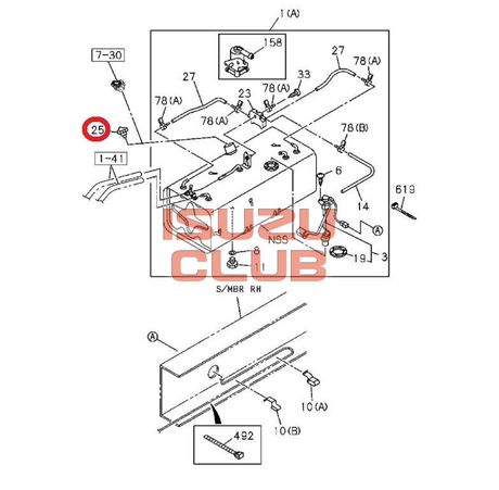 Схема Крышка топливного бака (без замка) ISUZU NLR85 =Isuzu Original=*8942586091*