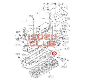 Фотография Прокладка проставки клапанной крышки 6HK1-T ISUZU/HITACHI =Isuzu Original= *8943913800*