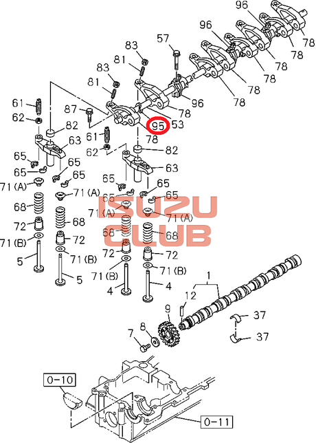 Схема Пружина рокера ISUZU 4HK1/6HK1 =Isuzu Original= *8943929990*