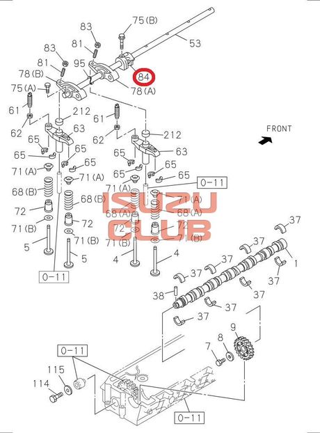 Схема Кронштейн оси рокеров двигатель 6HK1-T =Isuzu Original= *8943958362*