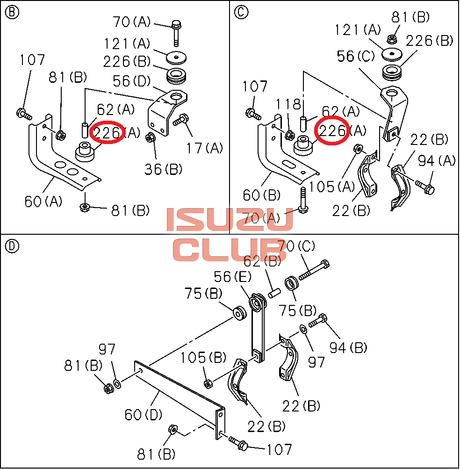 Схема Втулка резиновая подвеса глушителя ISUZU серии N-F =Isuzu Original= *8944572771*