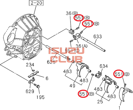 Схема Штифт пружинный КПП ISUZU MYY/MZZ/MZW =Isuzu Original= *8972413292*