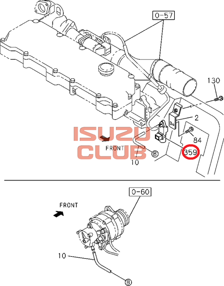 Схема Клапан обратный вакуумный ISUZU ДВС 4НК1 =Isuzu Original= *8970371652*