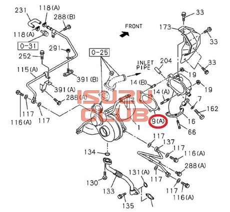 Схема Прокладка турбокомпрессора выпускная 4HG/4HK1 ISUZU NQR75/NQR71 =Isuzu Original= *8970397771*