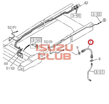 Схема Шланг тормозной передний NMR85 левый/правый =Isuzu Original= *8970429760*