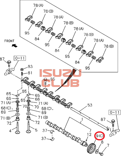 Схема Шестерня распредвала (Z=35) привода ГРМ ISUZU 6/4HK1/4HG1 ISUZU =Isuzu Original= *8970944402*