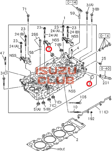 Схема Заглушка ГБЦ ISUZU (32мм) 4HK1-T =Isuzu Original= *8970968210*